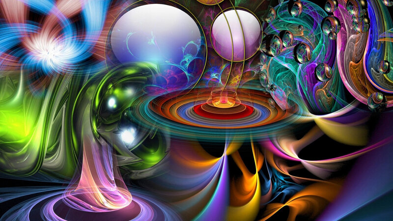 Colorful Fractal Patterns — Purple, Vibrant, Digital Art, Spheres
