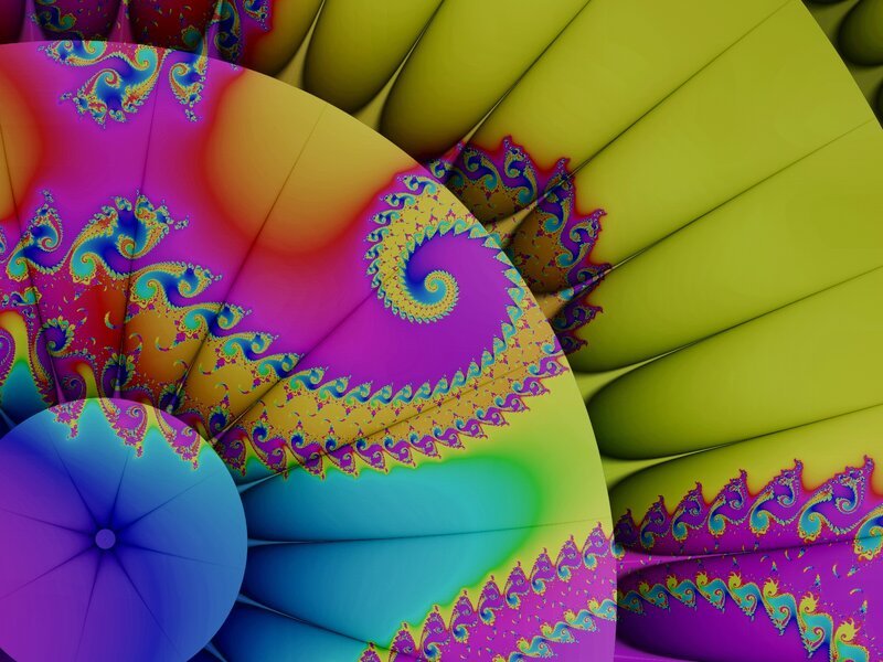 Colorful Fractal Patterns — Purple, Vibrant, Digital Art, Spirals, Colors