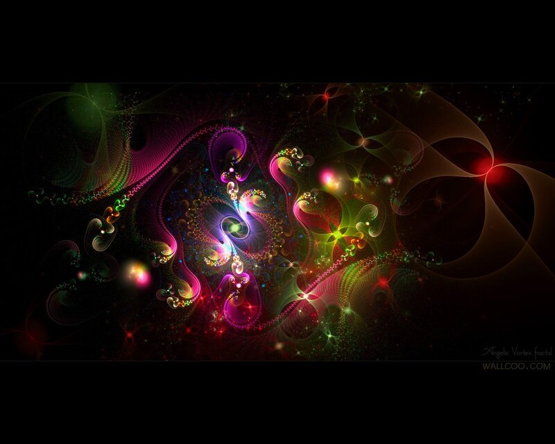 Colorful Fractal Patterns — Purple, Vibrant, Night, Digital Art