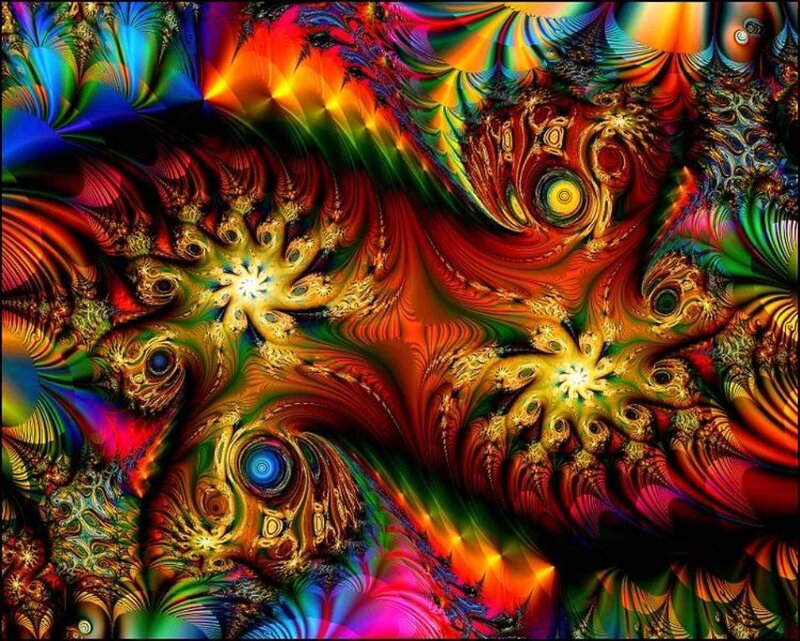 Colorful Fractal Patterns — Red
