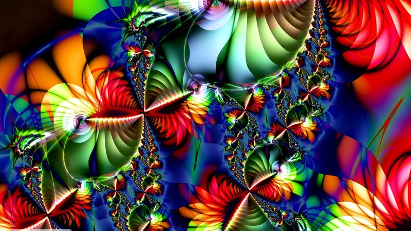 Colorful Fractal Patterns — Red, Vibrant, Abstract, Spirals, Colors