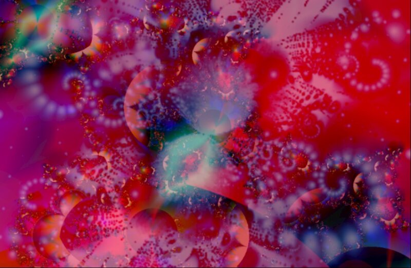 Colorful Fractal Patterns — Red, Vibrant, Abstract, Spirals