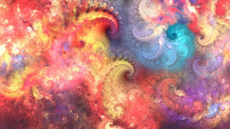 Colorful Fractal Patterns — Red, Vibrant, Abstract, Swirls, Spirals