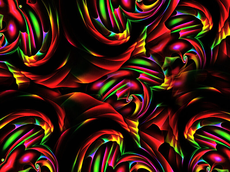 Colorful Fractal Patterns — Red, Vibrant, Abstract, Swirls