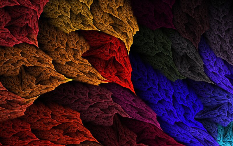 Colorful Fractal Patterns — Red, Vibrant, Abstract, Texture