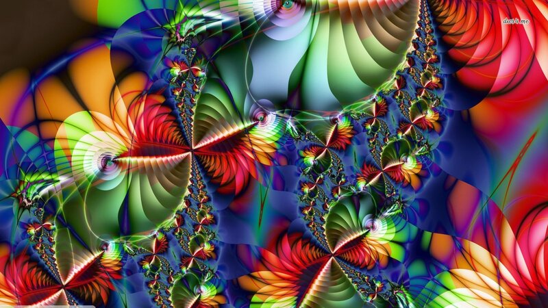 Colorful Fractal Patterns — Red, Vibrant, Digital Art, Spirals, Colors