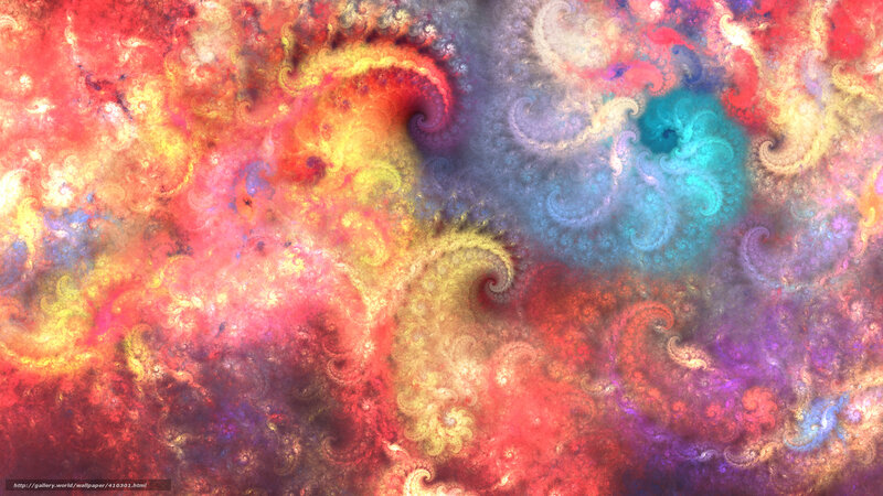 Colorful Fractal Patterns — Red, Vibrant, Digital Art, Swirls