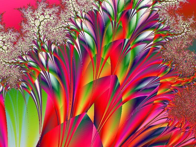 Colorful Fractal Patterns — Red, Vibrant