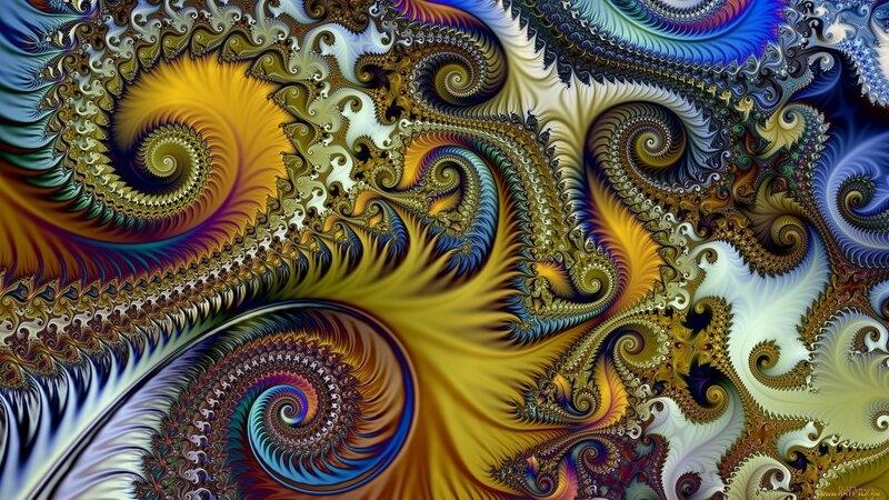 Colorful Fractal Patterns — Yellow, Dynamic