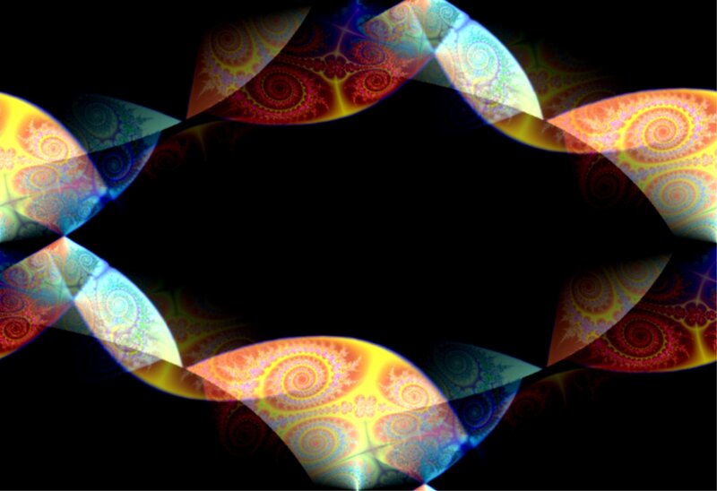Colorful Fractal Patterns — Yellow, Hypnotic, Abstract