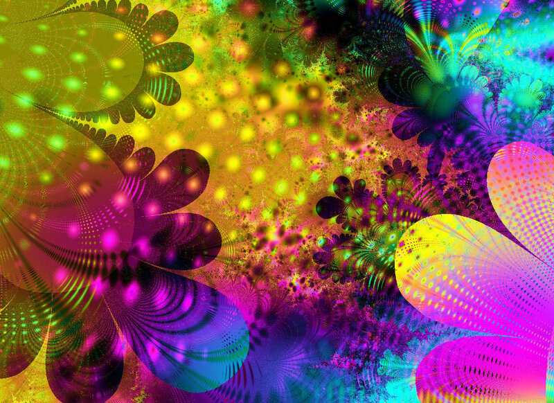 Colorful Fractal Patterns — Yellow, Vibrant