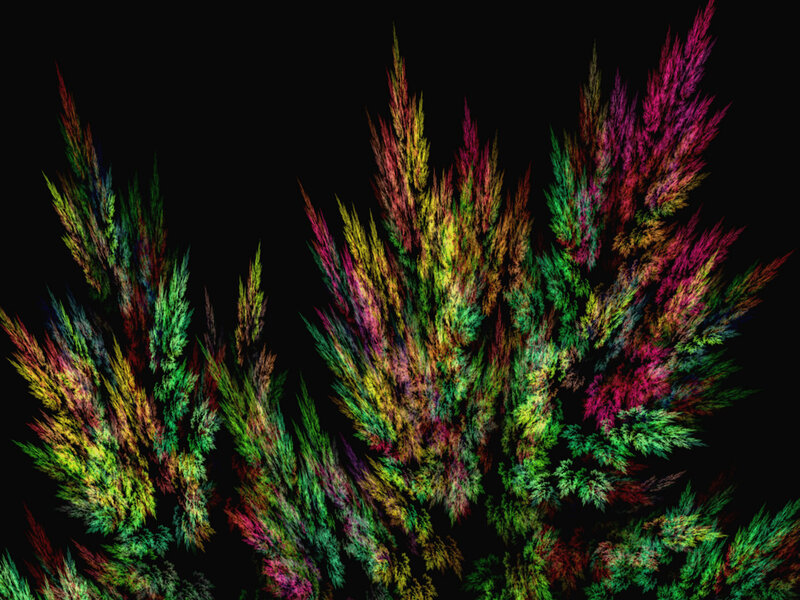 Colorful Fractal Plants — Green, Vibrant