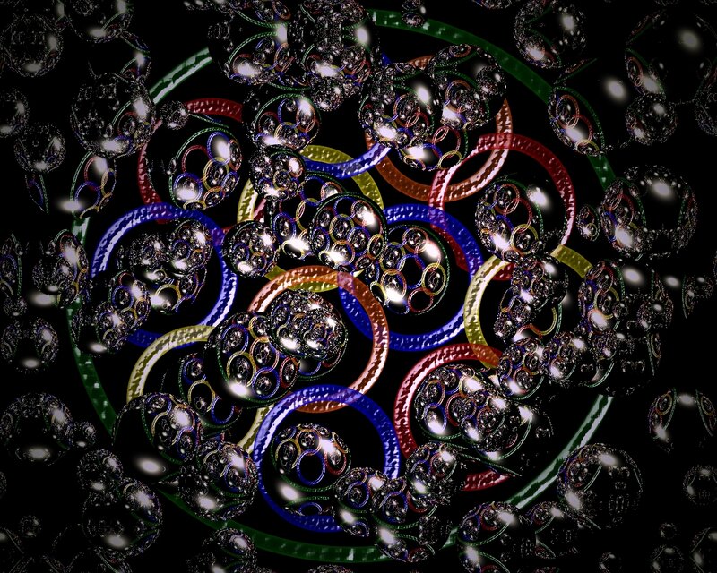 Colorful Fractal Rings — Black