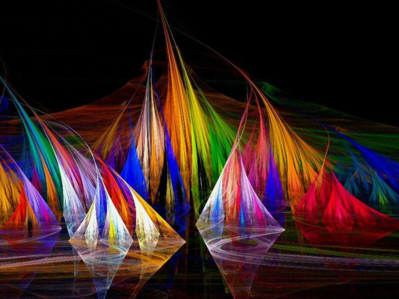 Colorful fractal sailboats