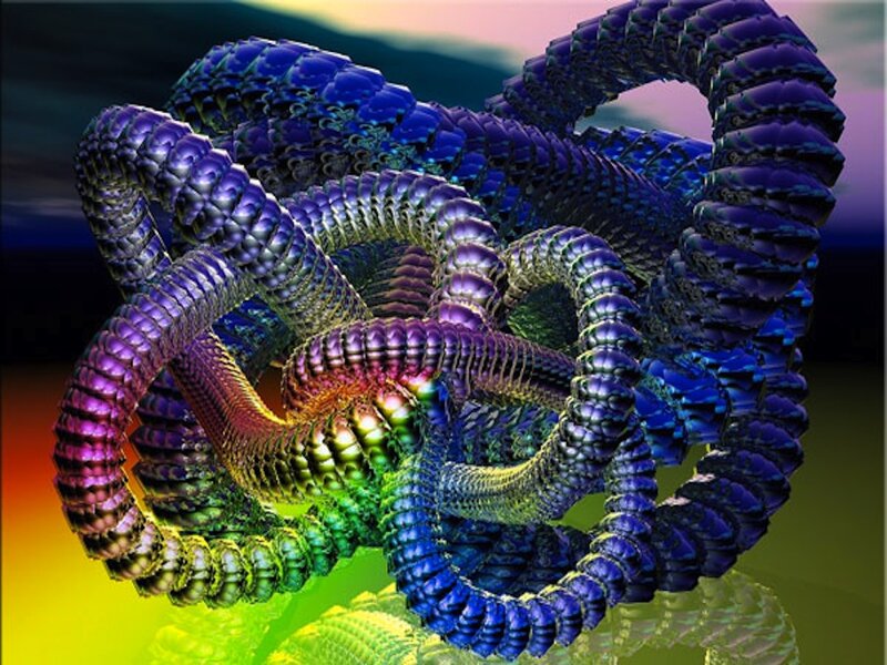 Colorful Fractal Sculpture — Blue