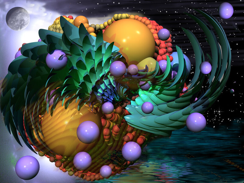 Colorful Fractal Sculpture — Green
