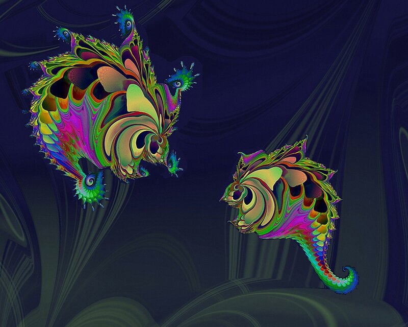 Colorful Fractal Sea Creatures
