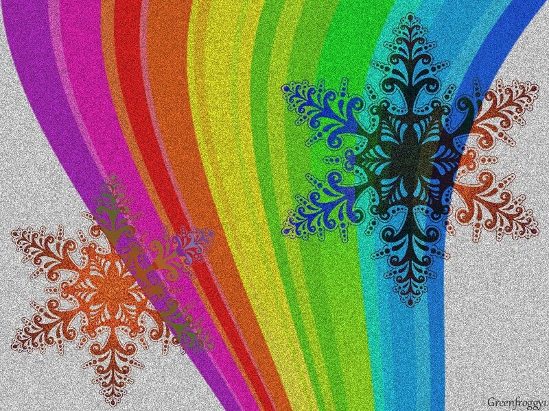 Colorful Fractal Snowflakes