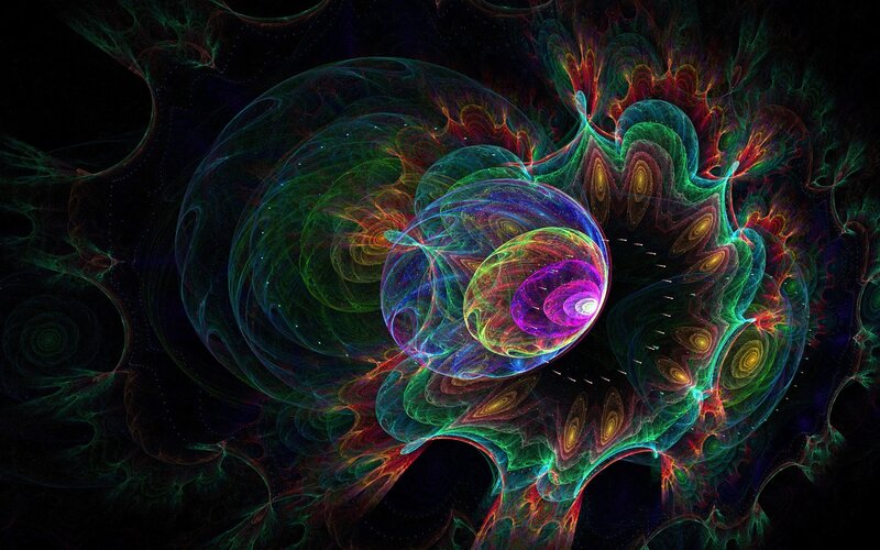 Colorful fractal space nebula