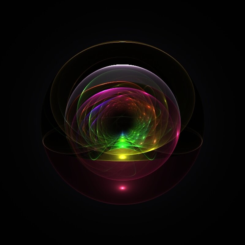 Colorful Fractal Sphere — Green, Mystical
