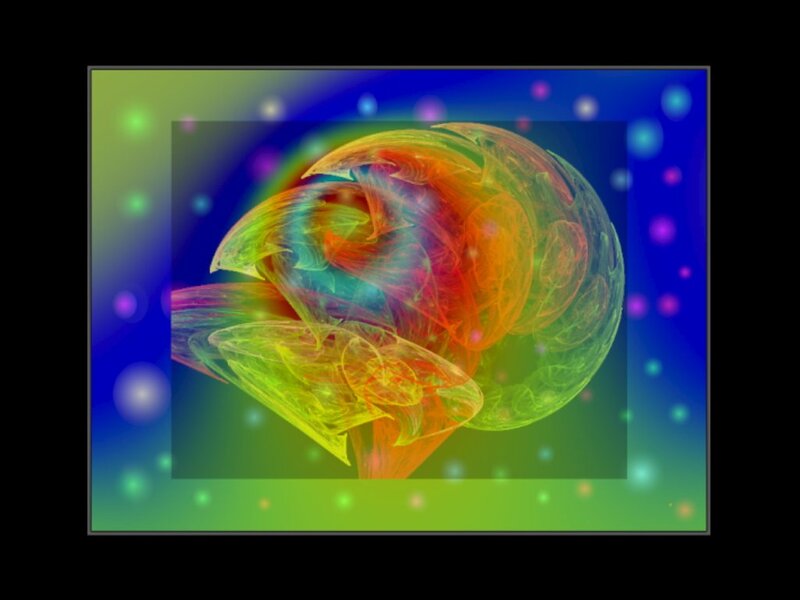 Colorful Fractal Sphere — Green, Vibrant