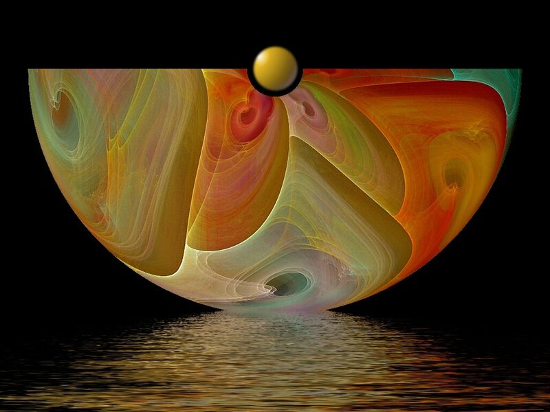 Colorful Fractal Sphere — Orange