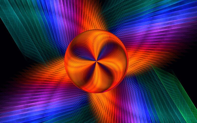 Colorful Fractal Sphere — Orange, Vibrant