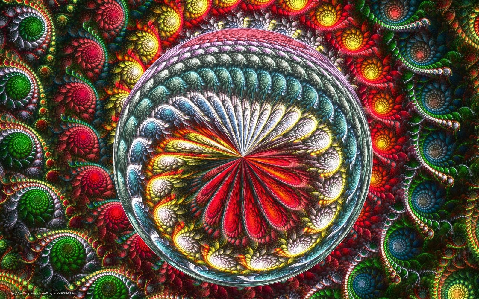 Colorful fractal sphere pattern