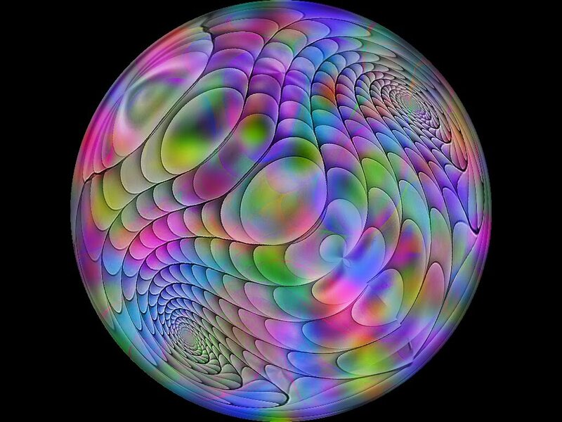 Colorful Fractal Sphere — Purple, Hypnotic, Digital Art