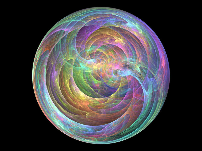 Colorful Fractal Sphere — Purple, Hypnotic
