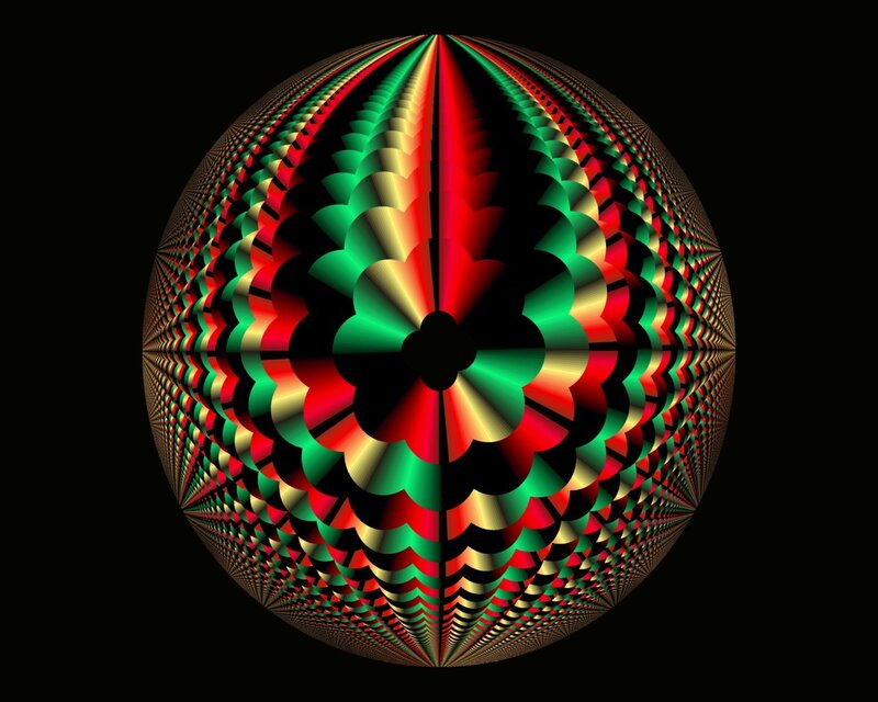 Colorful Fractal Sphere — Red