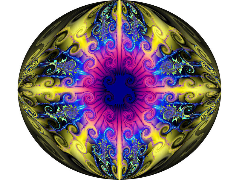 Colorful Fractal Sphere — Yellow