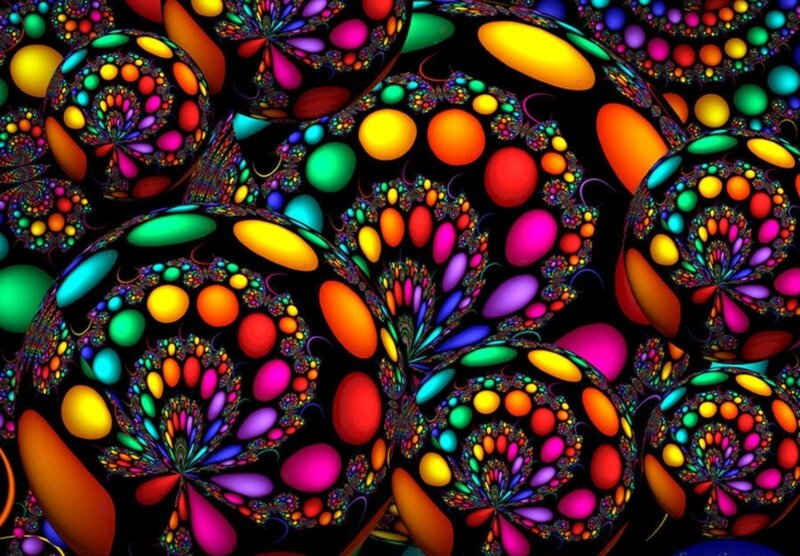 Colorful Fractal Spheres — Black