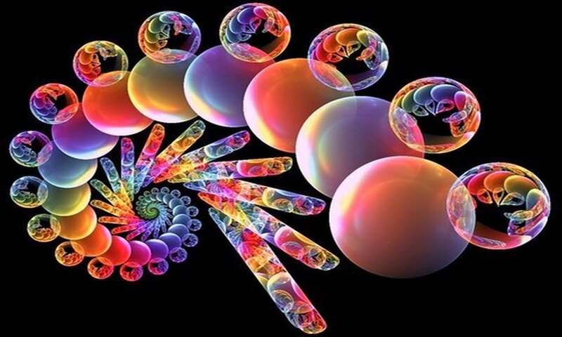 Colorful Fractal Spheres — Black, Vibrant