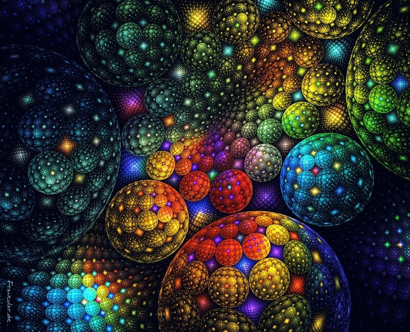 Colorful Fractal Spheres — Blue