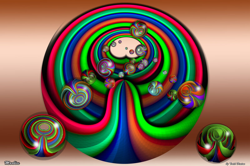 Colorful Fractal Spheres — Green, Hypnotic