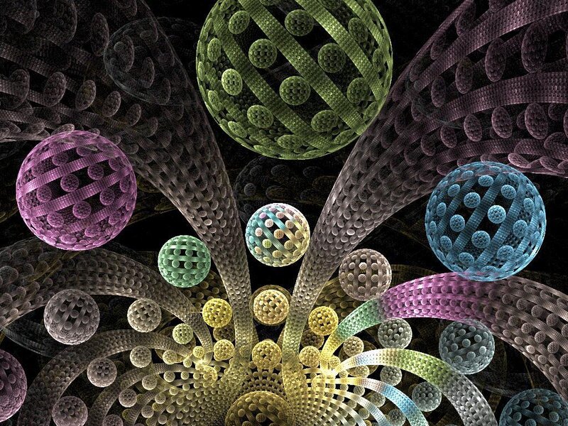 Colorful Fractal Spheres — Green