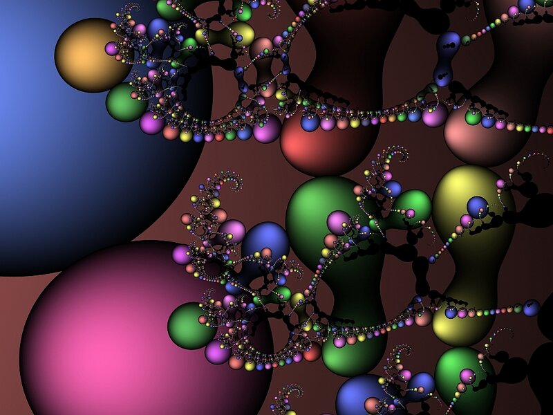 Colorful Fractal Spheres — Purple, Abstract