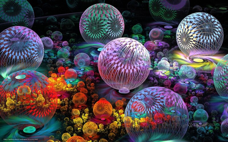 Colorful Fractal Spheres — Purple, Hypnotic