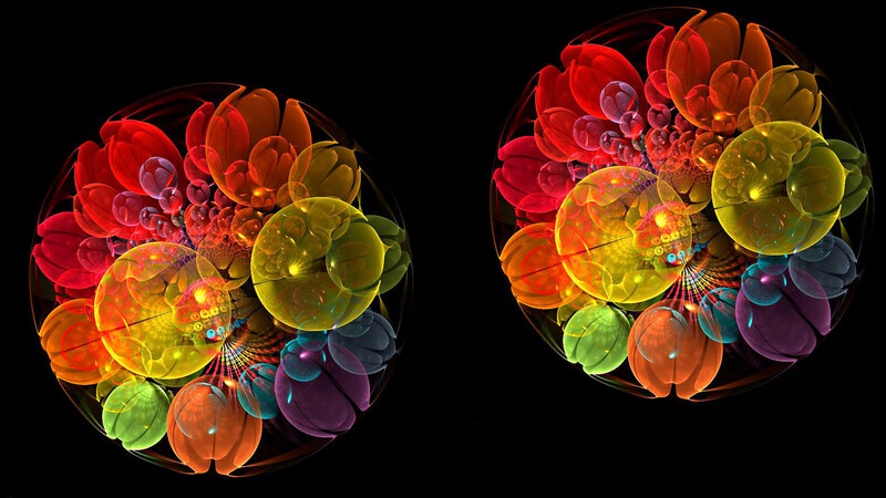 Colorful Fractal Spheres — Red, Vibrant