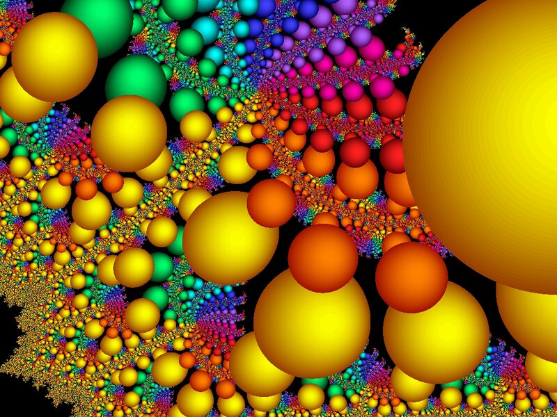 Colorful Fractal Spheres — Yellow