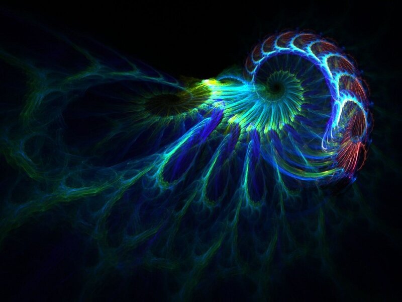 Colorful fractal spiral