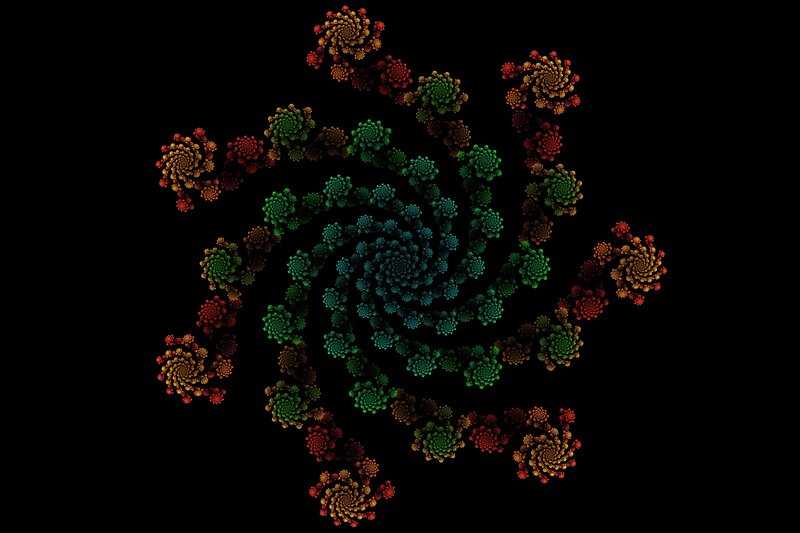 Colorful fractal spiral