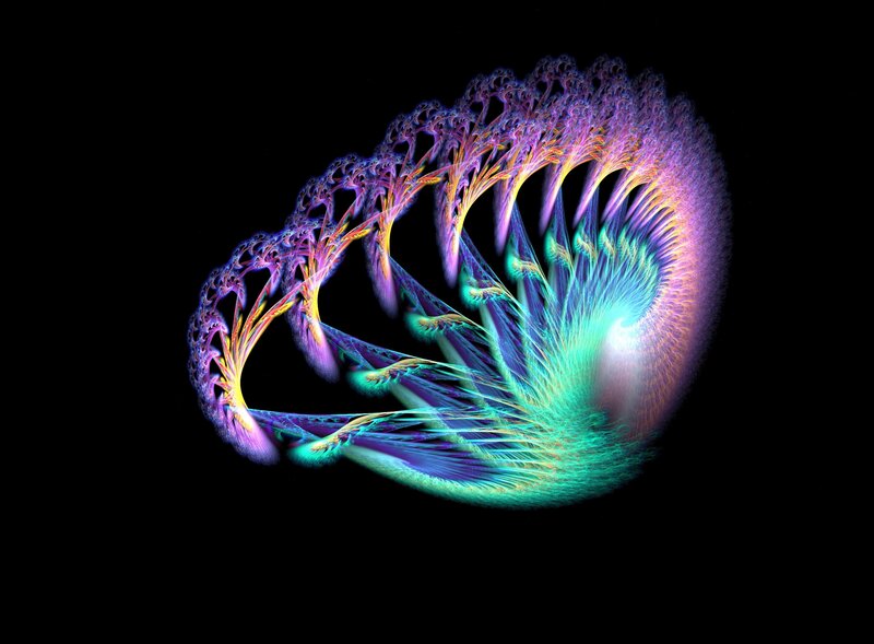 Colorful fractal spiral