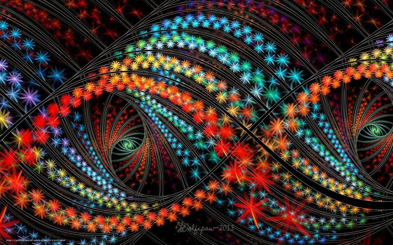 Colorful fractal spiral