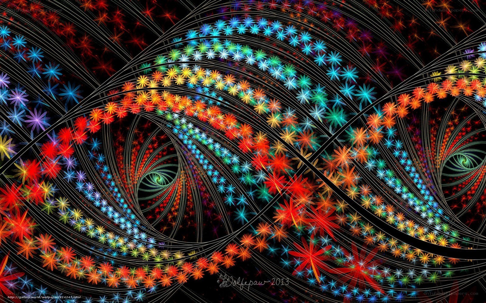 Colorful fractal spiral