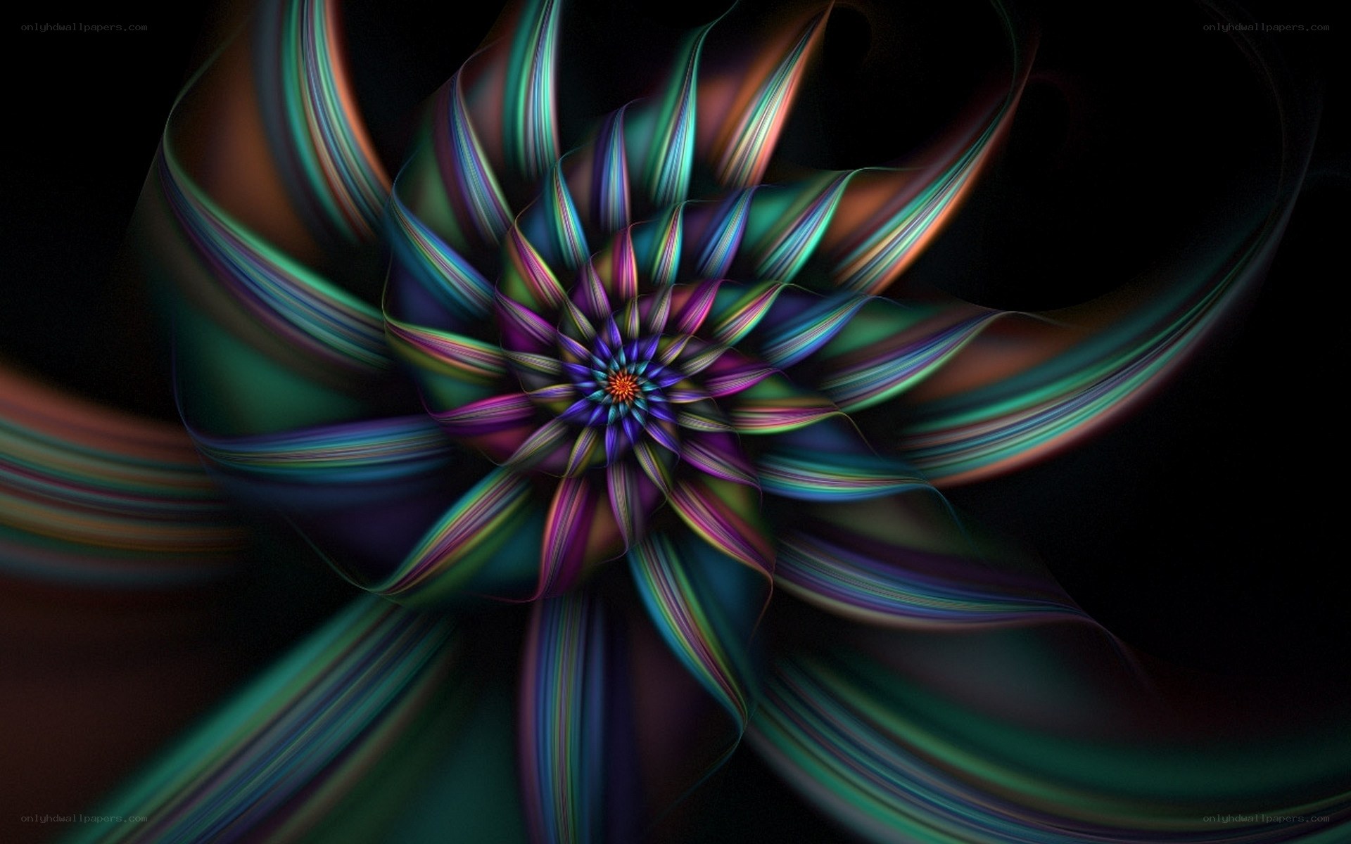 Colorful fractal spiral