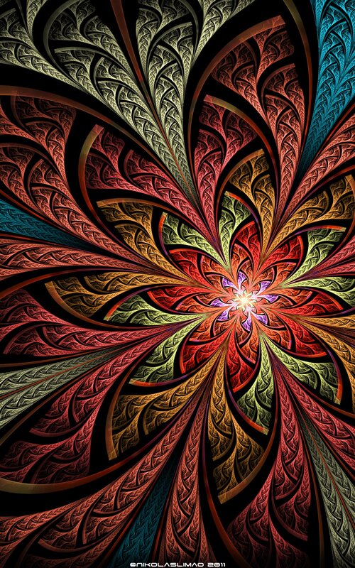 Colorful fractal spiral