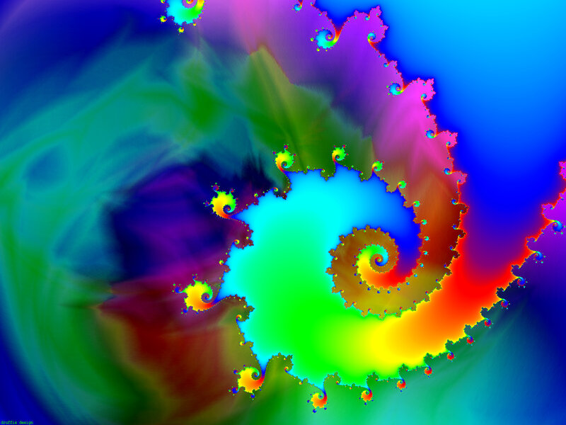 Colorful fractal spiral
