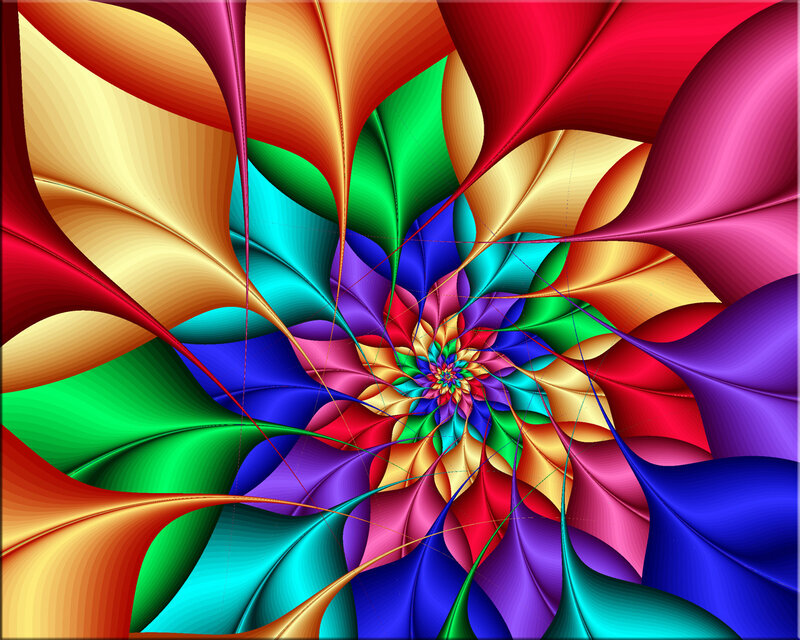 Colorful fractal spiral